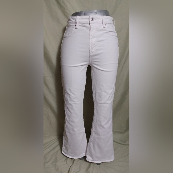American Eagle Outfitters White Flare Denim Super Stretch Jeans - Picture 2 of 12